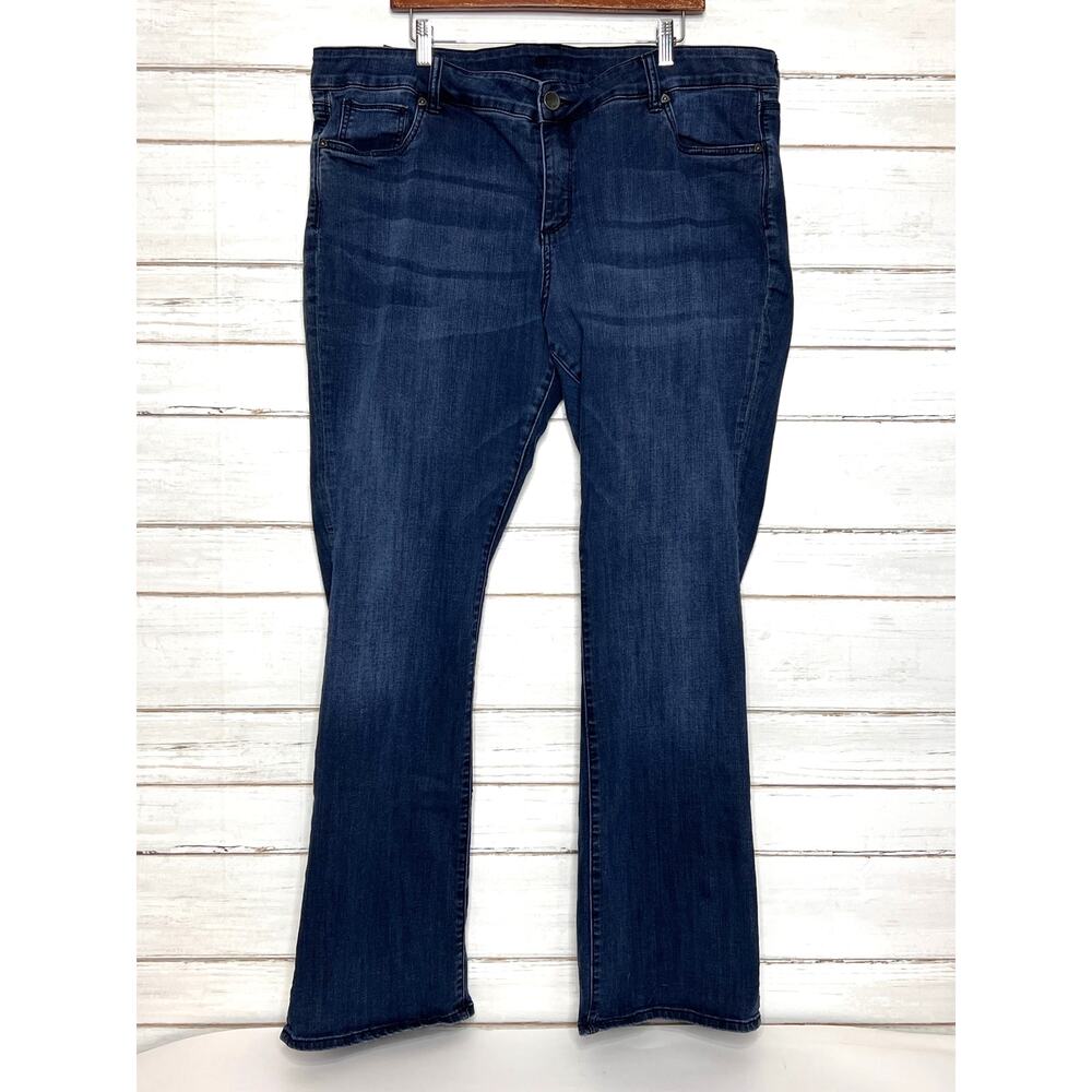 KUT from the Kloth Plus Size 22W Dark Wash Bootcut Jeans Stretch Denim